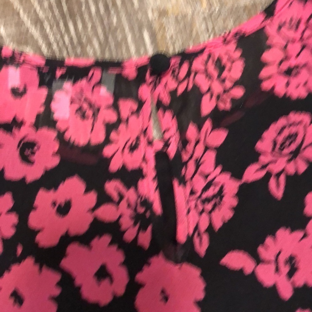 Milly Retro Floral Sleeveless Ruffled Hem Blouse 0 - Picture 5 of 5